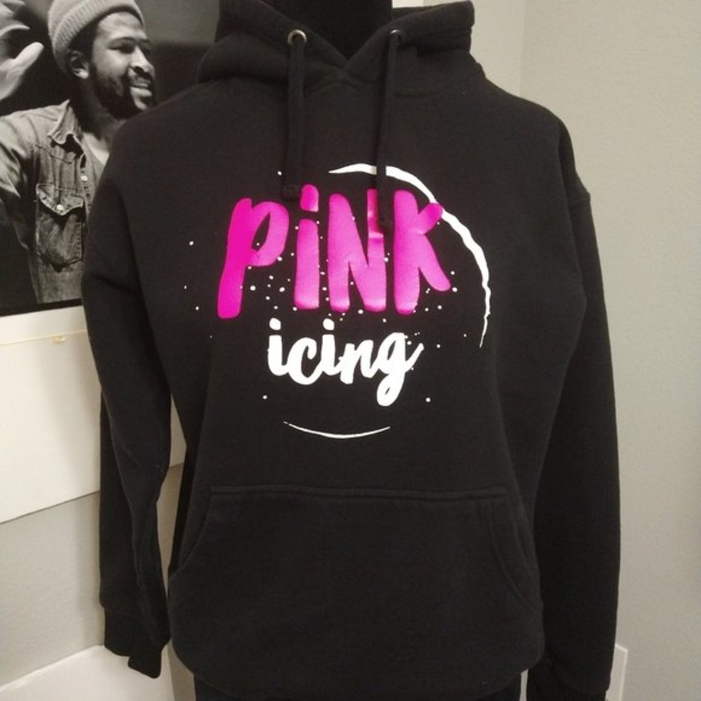 Black Hoodie "Pink Icing"